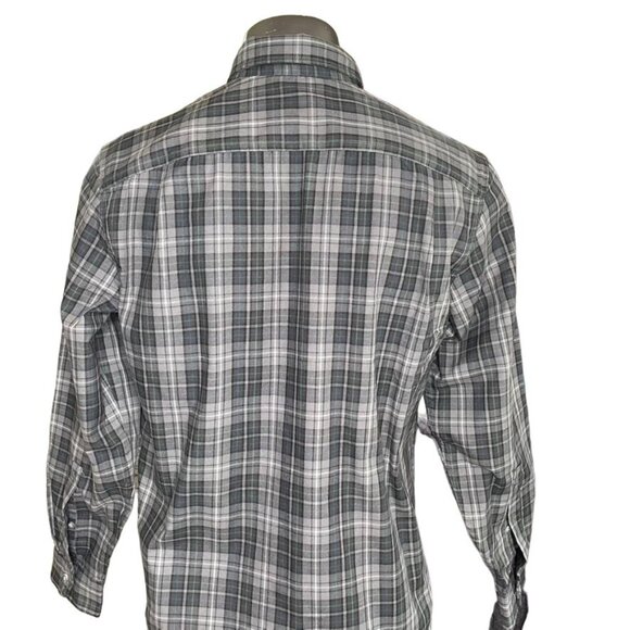 Mens Eddie Bauer Button Down Shirt Size L Plaid Double Pocket u - Picture 3 of 9